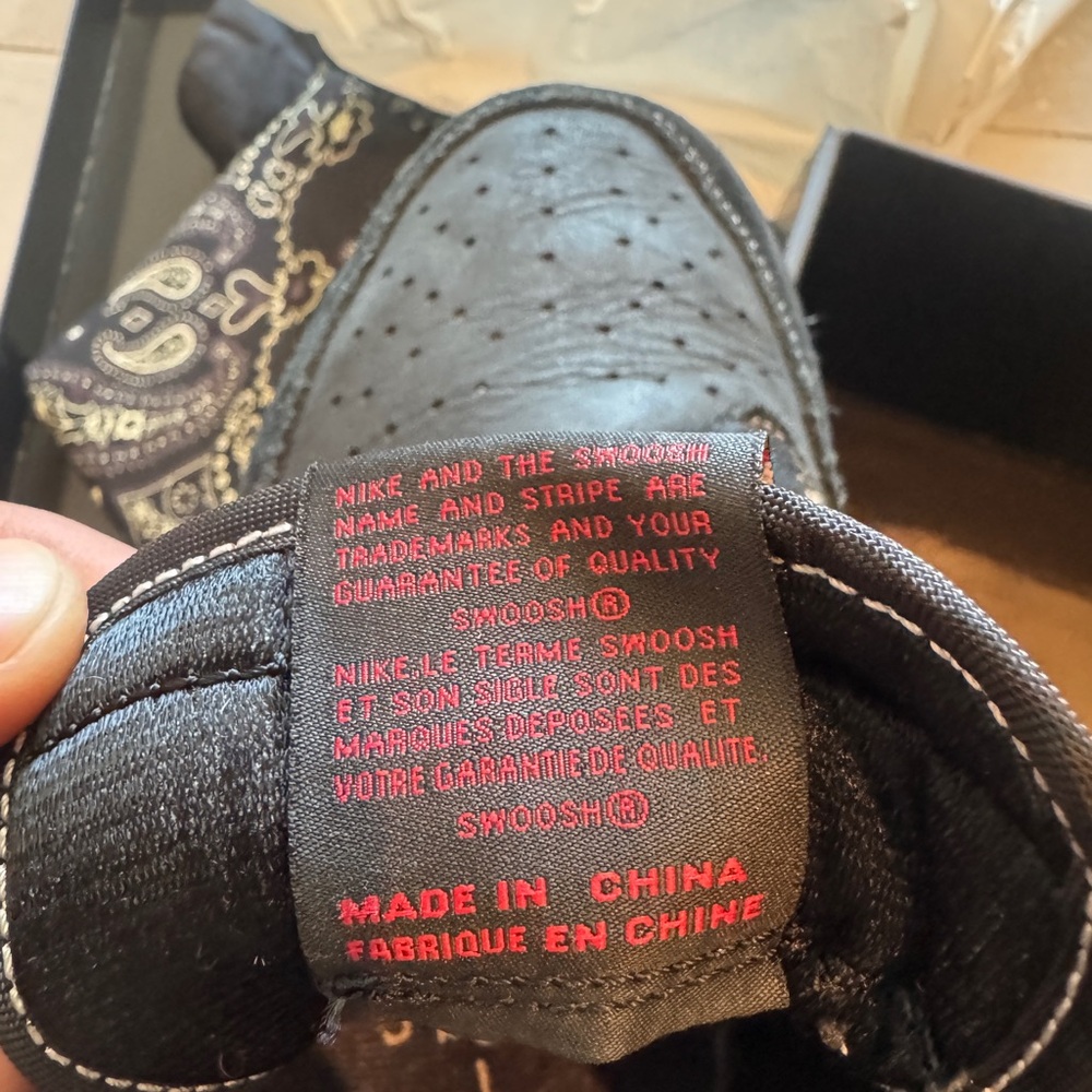 Travis Scott Jordan 1 Retro Low - Black Phantom - Picture 5 of 6